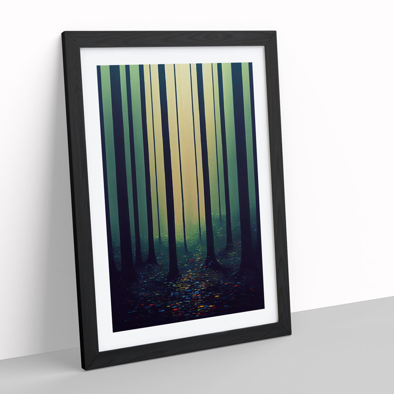 Vast Forest - Wall Art, Black Framed Paper, 66cm H x 48cm W, White