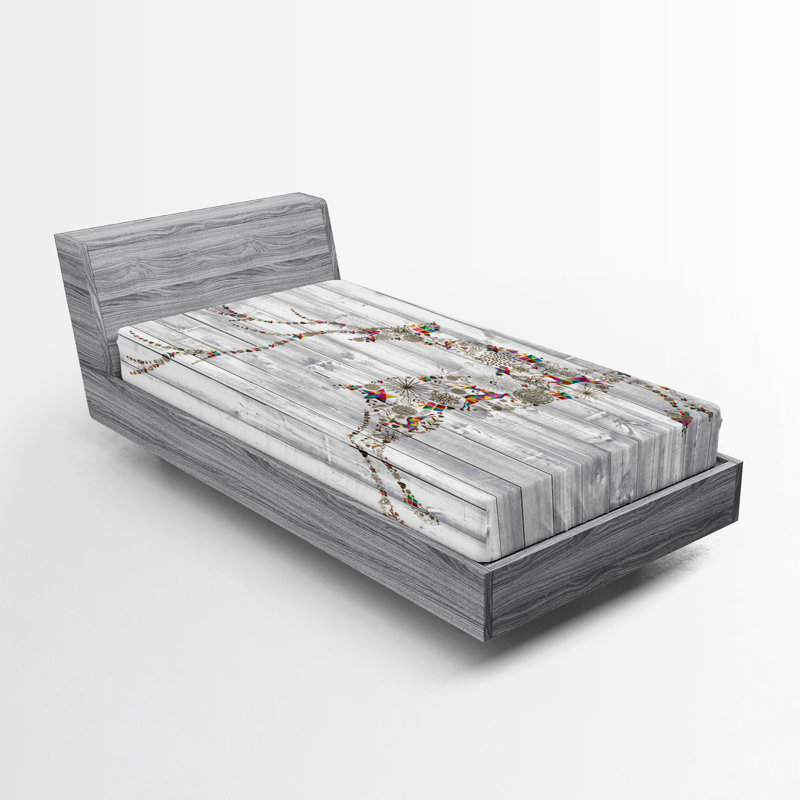 Drap-housse Ambesonne, paquet de 2, Bois gris / déclin 2, Drap-housse simple TG