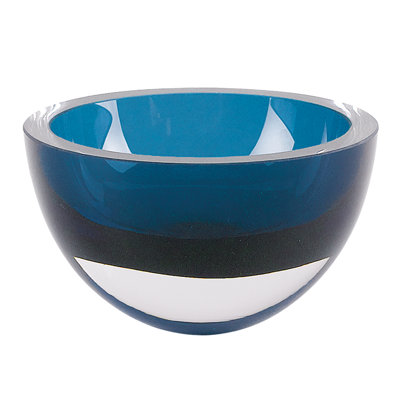 Sandston Mouth Blown Crystal Thick Walled Bowl