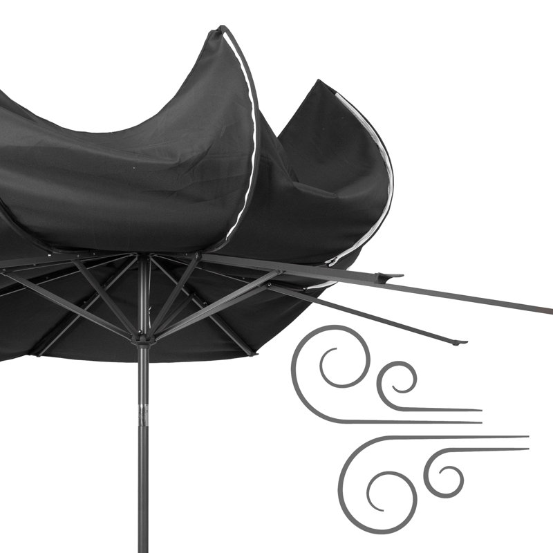 Parasol de marché 9,8 pi Bryn, Noir