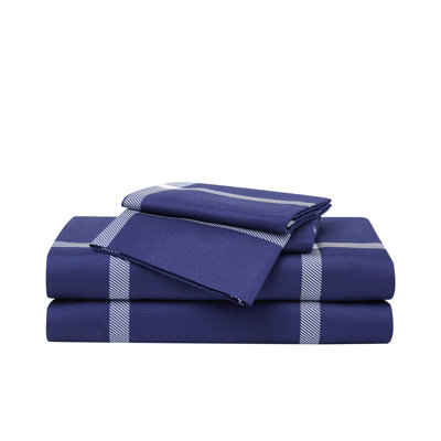 Truly Soft Printed Windowpane Microfiber Standard Plaid Sheet Set