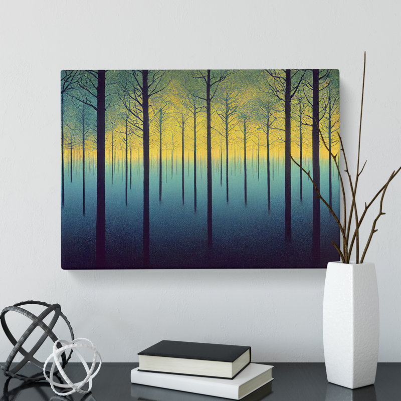Lively Abstract Forest - Wrapped Canvas, 50cm H x 76cm W x 3cm D