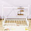 Lit simple en bois avec garde-corps, conception en forme de maison-1071985150
