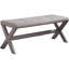 Banc décoratif Glam avec garniture cloutée, siège capitonné, banc latéral rembourré pour chambre à coucher, salon et entrée, gris-830151843