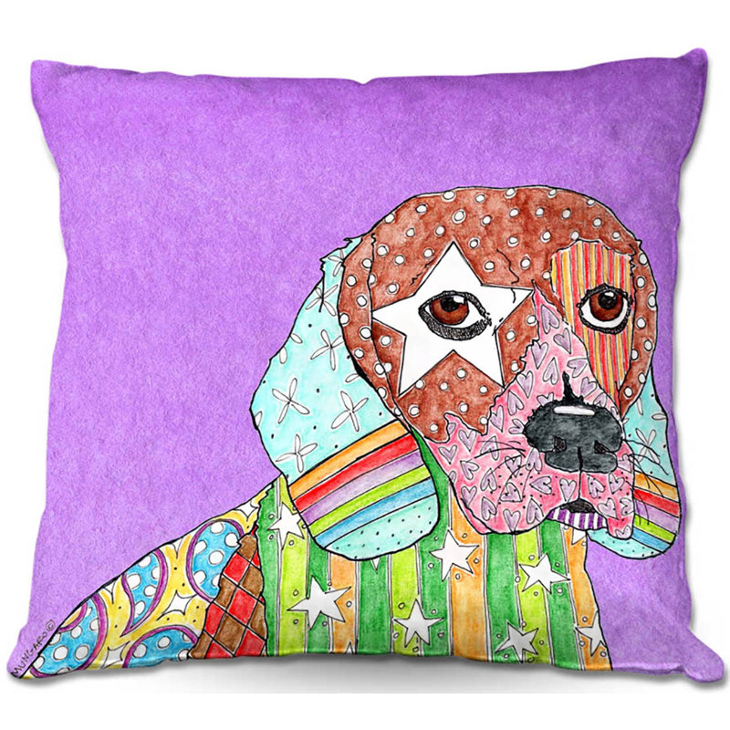 Coussin Couch Beagle, 18 po x 18 po, Violet