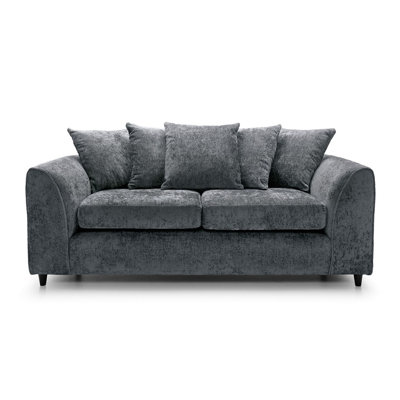 Monaco 3 Seater Chenille Flared Arm Sofa
