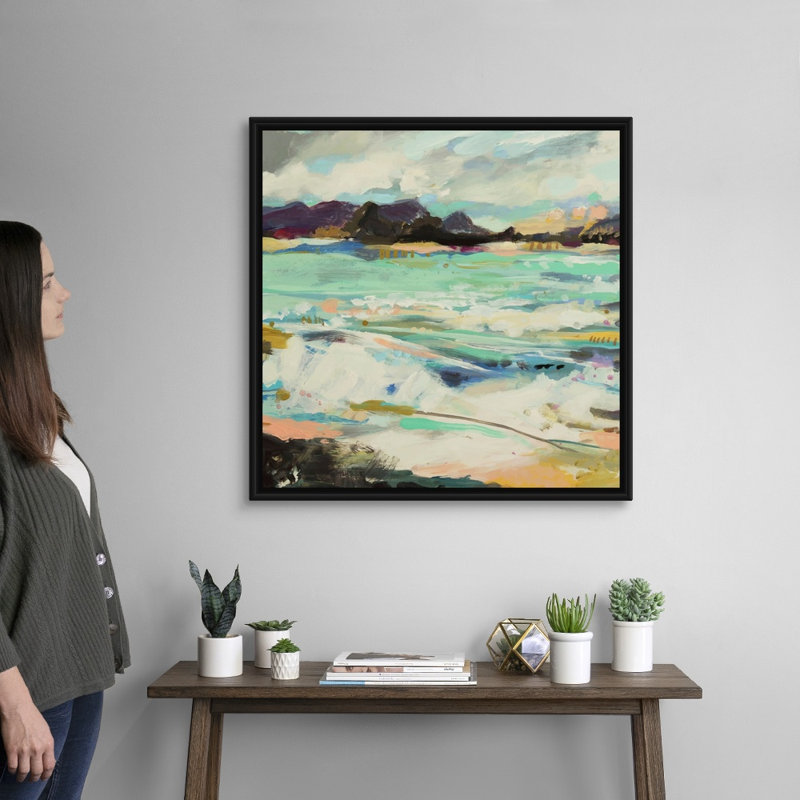 Surfscape VI par Karen Fields - reproduction d'art, Toile avec cadre noir, H 32 po x l 32 po x P 1,75 po