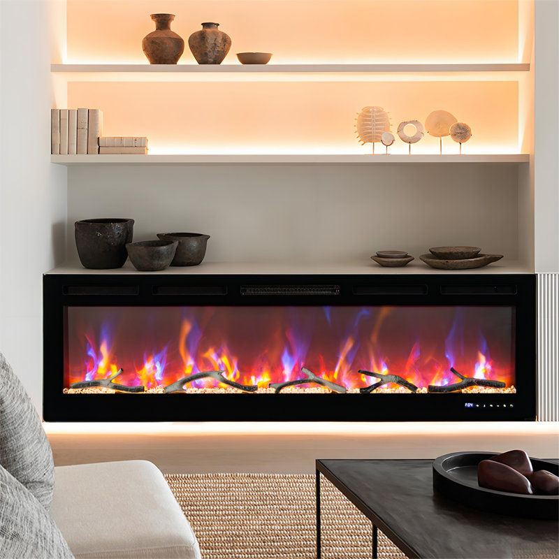 Blue Elephant 127cm W Black Electric Fireplace