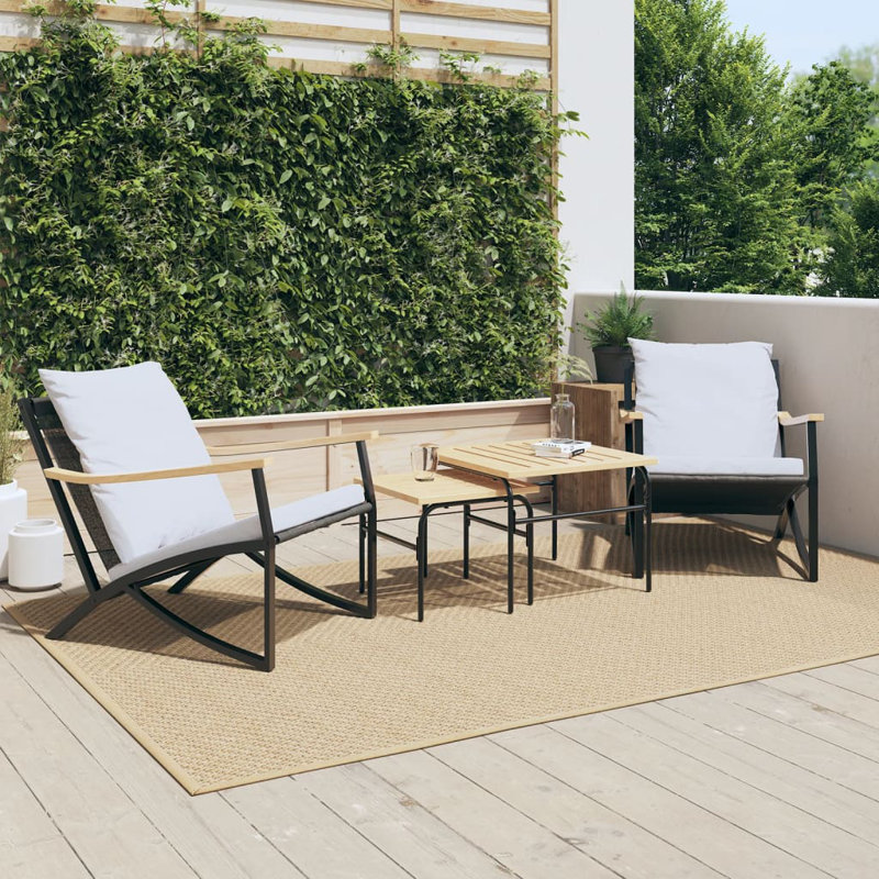 Ensemble de meubles de balcon avec coussins 4 pièces Ebern Designs