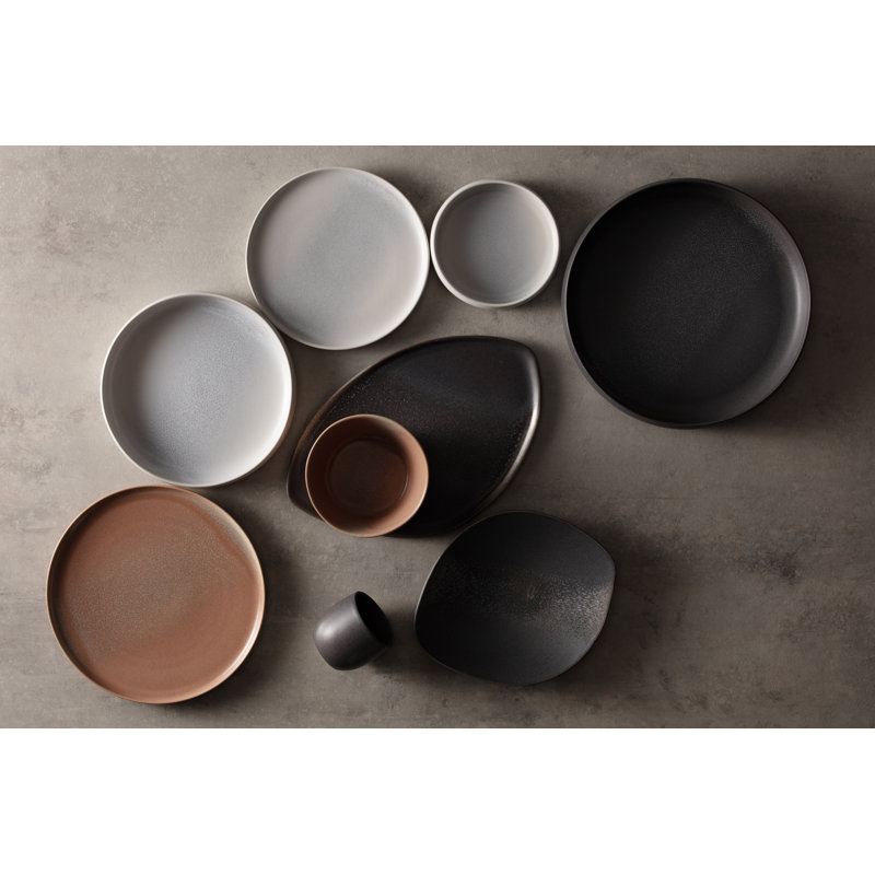 Assiette plate en grès de 10,75 po Cloud Grey, Gris volcanique