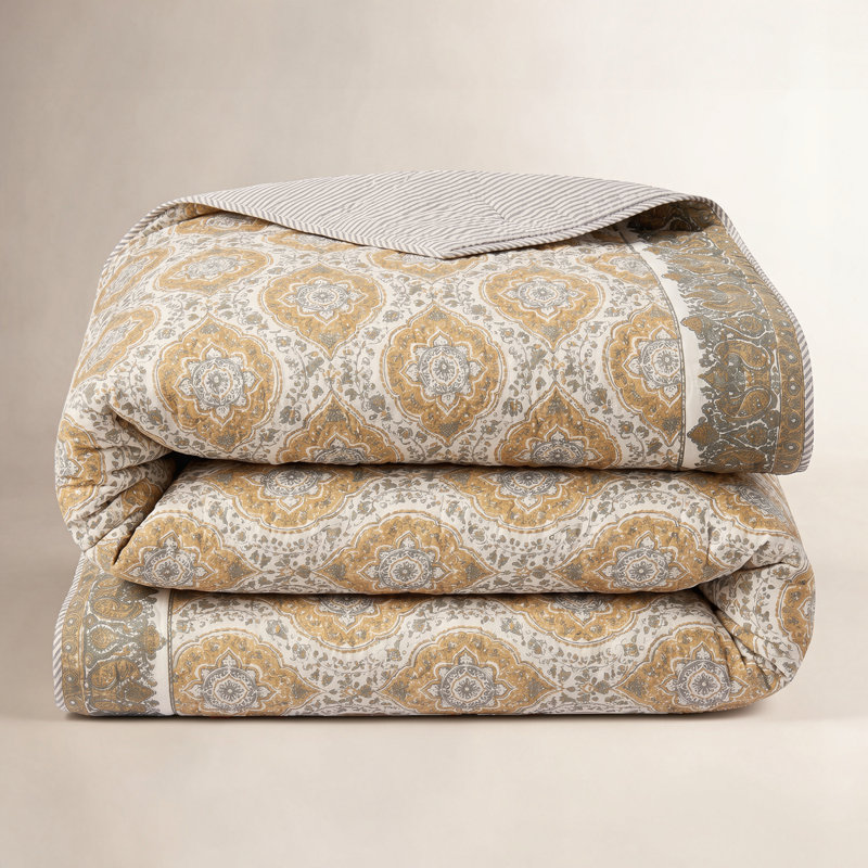 Courtepointe 100% coton Fiera Ochre, Courtepointe simple
