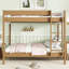 Lit superposé simple tapissier au-dessus du lit - Confort polaire, durabilité en bois d'hévéa, garde-corps, rangement spacieux sous le lit