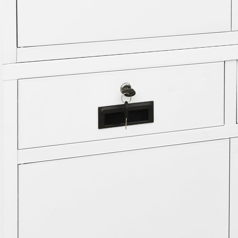 Classeur en métal avec tablettes pour bureau, Blanc