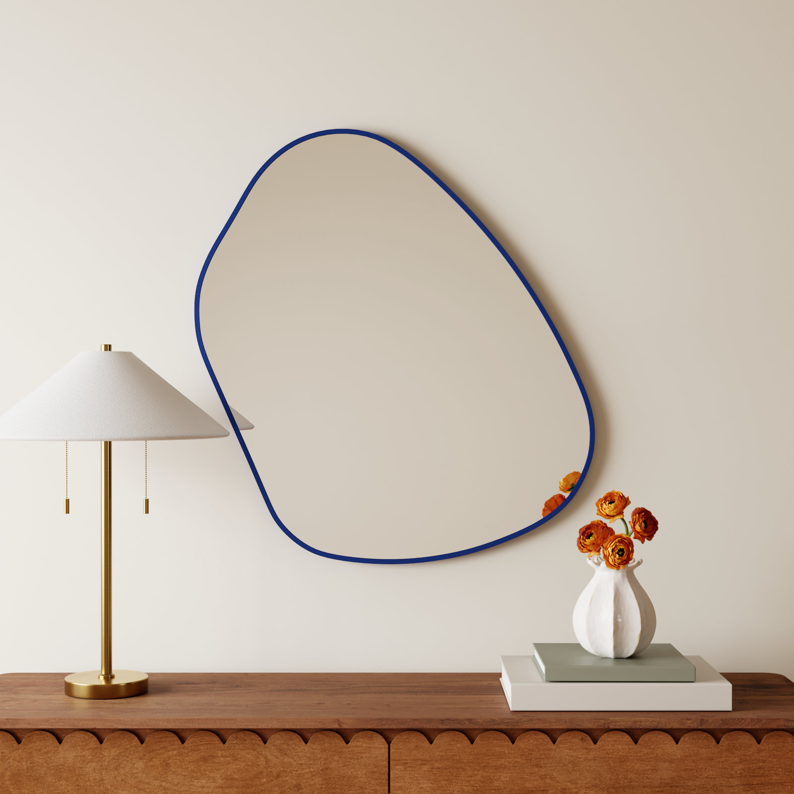 30" Accent Mirror, Navy
