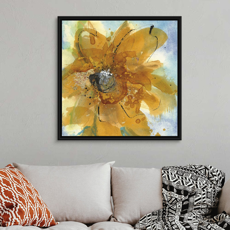 «Amber Gold II» par Chris Paschke, reproduction d'art graphique sur toile, Cadre flottant noir, H 38 po x l 38 po x P 1,75 po
