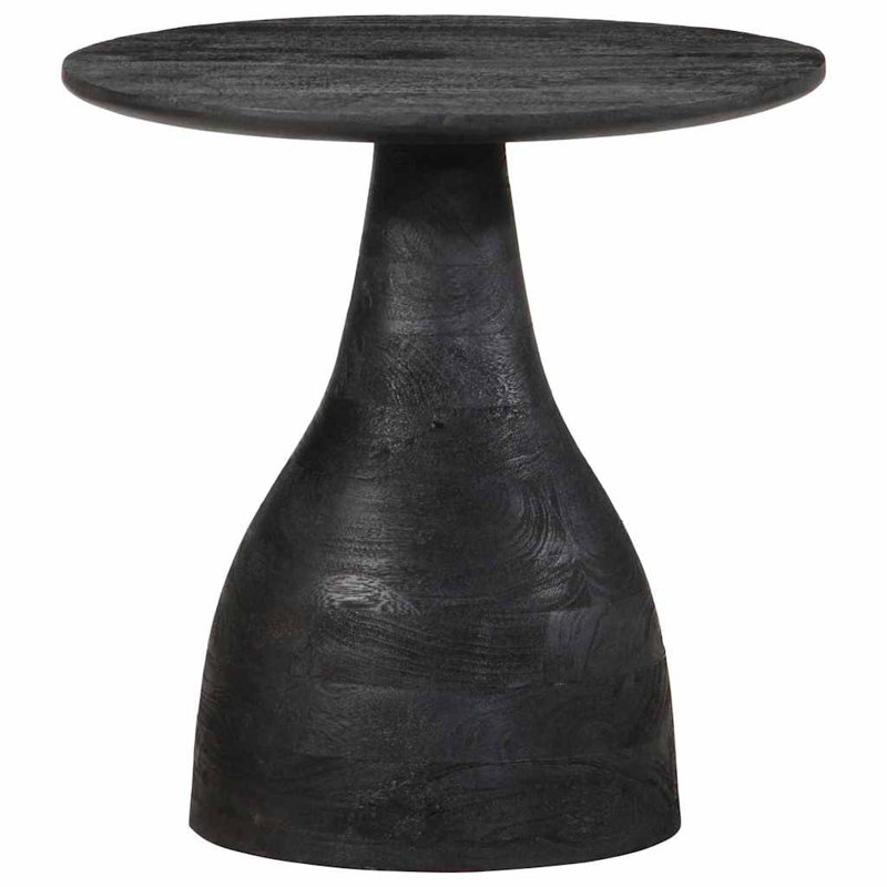 Side Table Diameter40x40 Cm Solid Wood Mango, Black