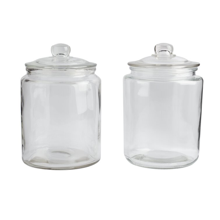 Mason Craft and More 3-Piece Belly Glass Kitchen Canister Set with