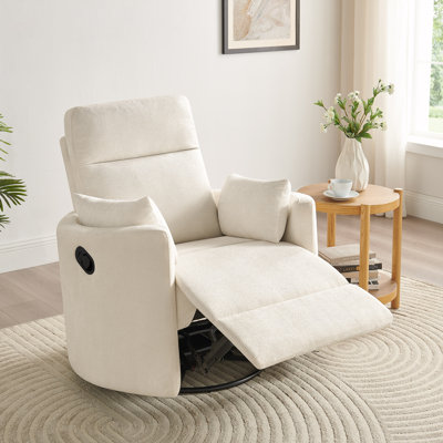 Chenille Swivel Recliner Chair
