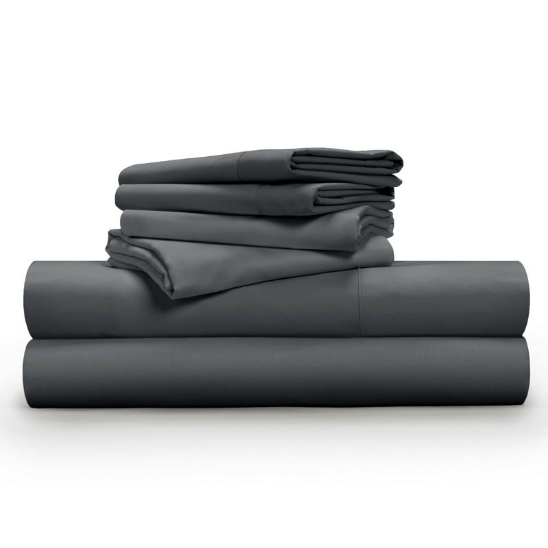  Ensemble de draps à densité de tissage 600 fils Luxe Soft & Smooth, Très grand, Anthracite