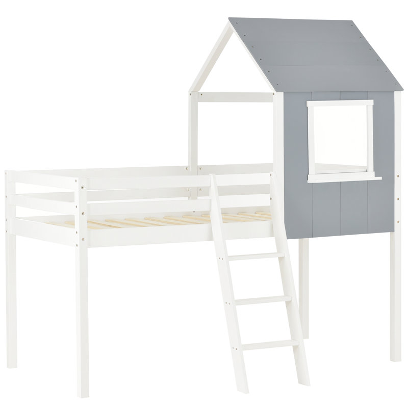North Stoke Loft Bed House Beds with Built-in Ladder Included