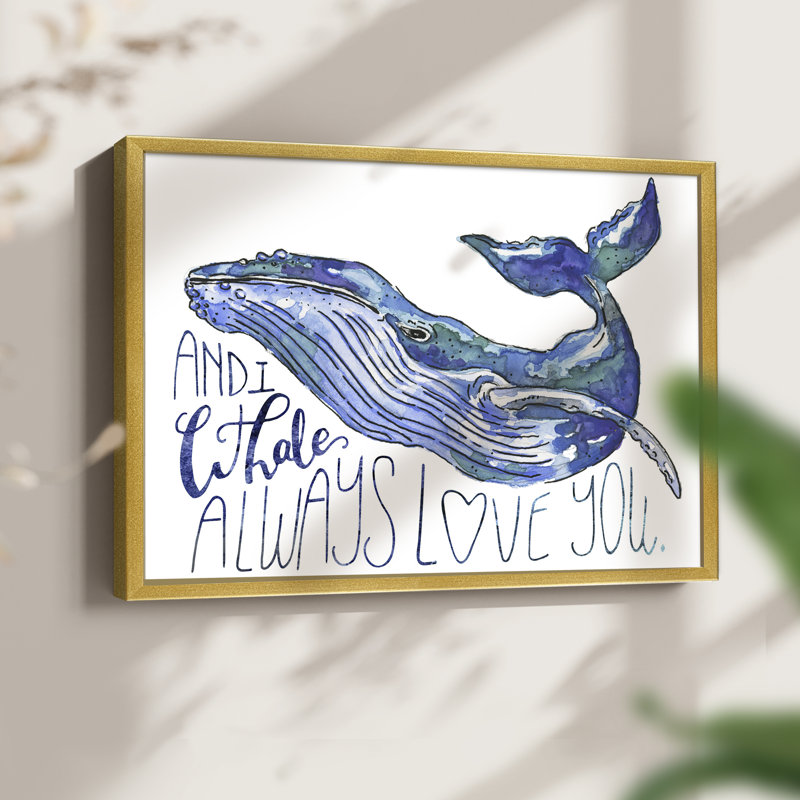 Whale Love I -Framed Print - Restickable, 16" H x 20" W