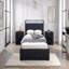 Table de chevet en tissu de style contemporain noir-1777503857
