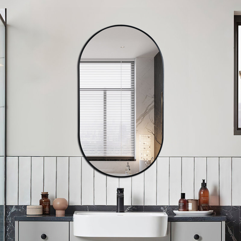 Miroir mural Regimia, Noir, 33 po x 20 po