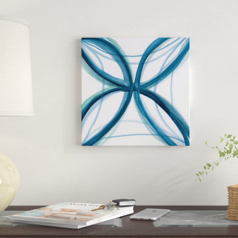 « bold blue i », impression sur toile, H 26 po x l 26 po x P 1,5 po, Pas de tapis, Toile tendue