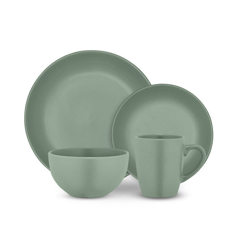 Tower 16 Piece Dinner Set, Smooth Matte Glaze Finish, Crafted from Strong & Durable Stoneware, Chip & Scratch Resistant, Dishwasher & Microwave Safe, T867035SGE