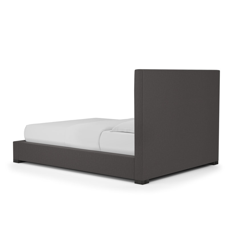 Sloan Upholstered Bed, Full, Ebony, Box Weave Linen Graphite