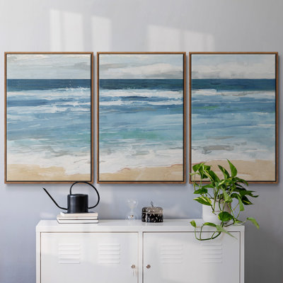 Ocean Waves II, reproduction sur toile 3 pièces