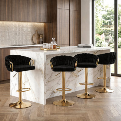Christal Swivel Upholstered Adjustable Height Counter Stool