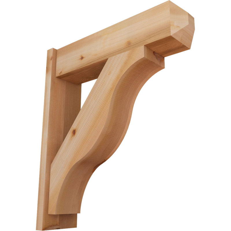Persienne en bois rustique Funston Craftsman, P 28 po x H 32 po, Cèdre rouge occidental l 7 1/2 po (lisse)