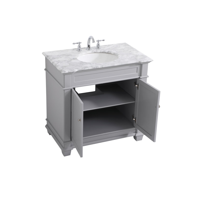 Ensemble de meuble-lavabo simple 36 po Lydie, Gris