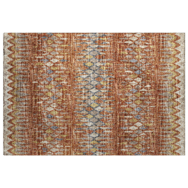 Premium Machine Washable Dream Shag Chevron Rug, 2'6" x 3'10", Spice