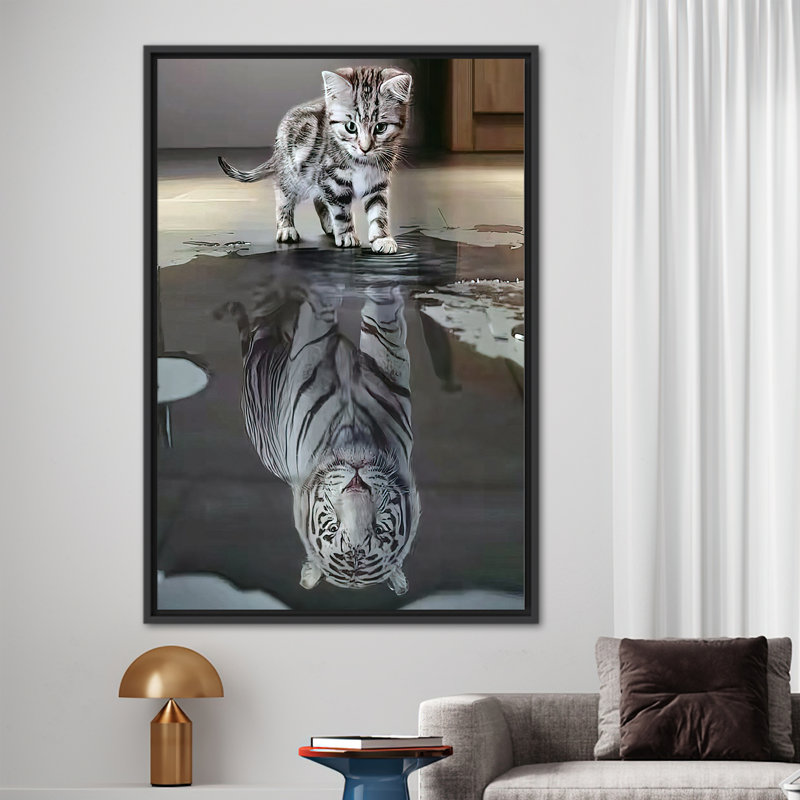 Reproduction murale, reproduction de tigre, impression sur toile unique pour les amoureux des chats et les amateurs d'art