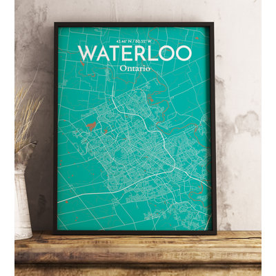 Waterloo City Map - No Frame Print