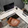 Khairi 60'' L-Shaped Lift Top Desk with Storage Cabinet, Executive Desk with Open Compartments and Adjustable shelfs