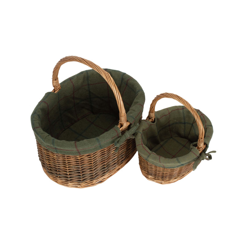 August Grove 2 Piece Wicker Shopper Basket Set