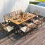  9 Pieces Patio Dining Set w/ Soft Cushions and 1.9'' Umbrella Hole for Garden
