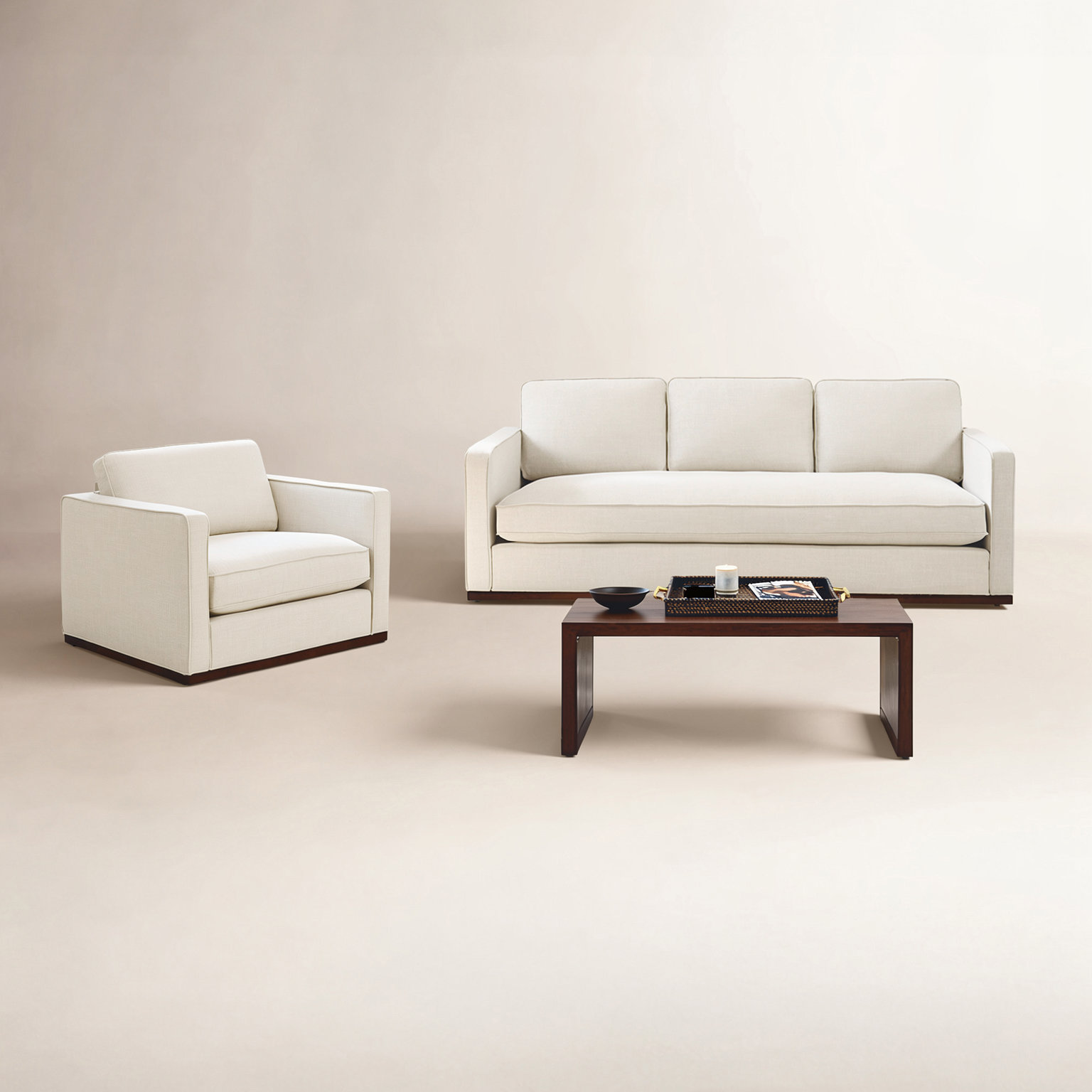 Bobbi 2-Piece Linen Living Room Set, Flanigan Cotton