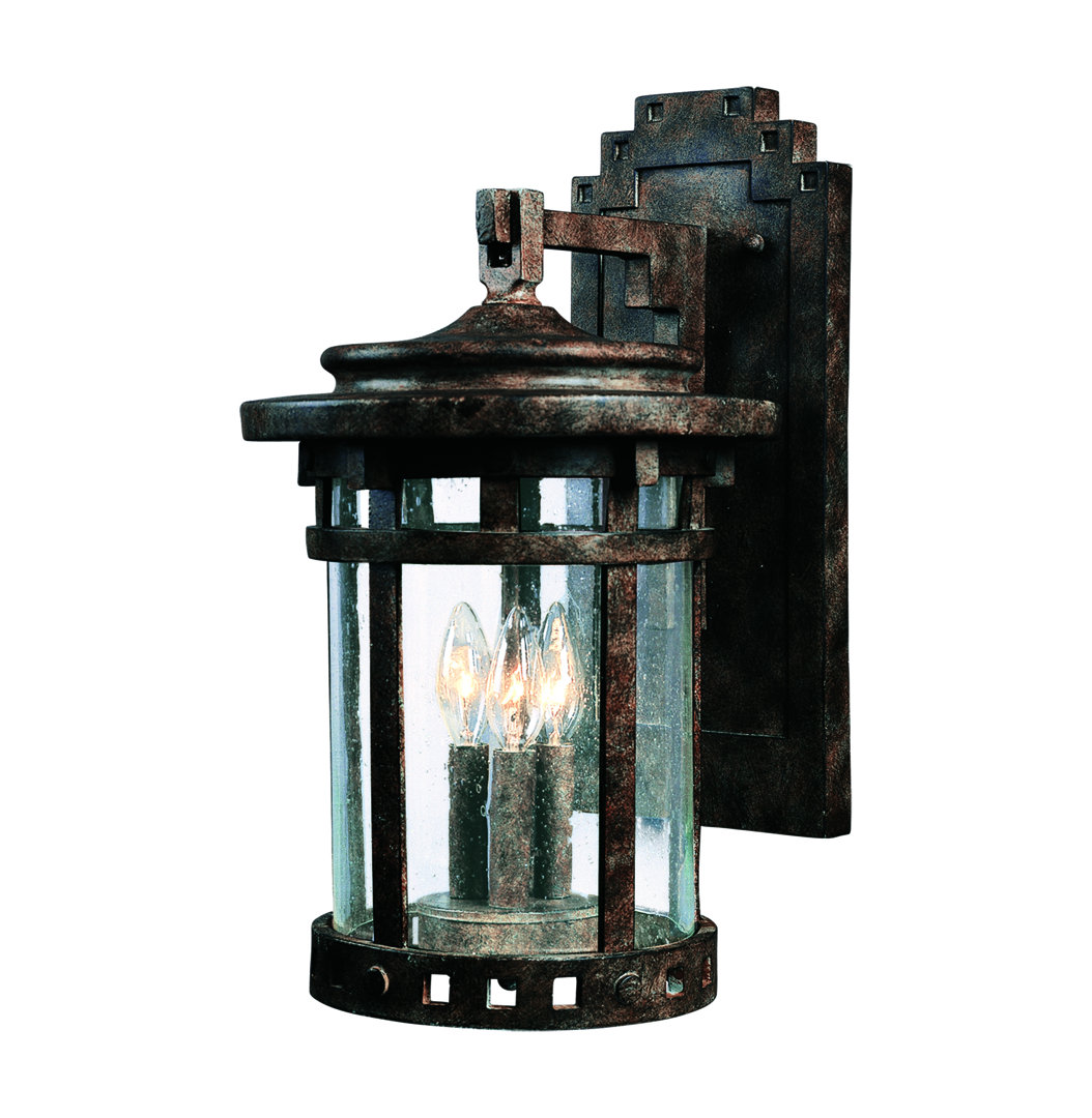 Carcassonne Brown 3 - Bulb Outdoor Wall Lantern Loon Peak® 