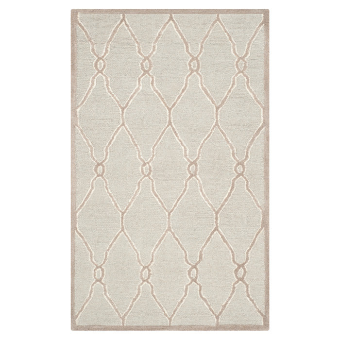 Cannen Hand Tufted Wool Geometric Rug, Rectangle 3' x 5'