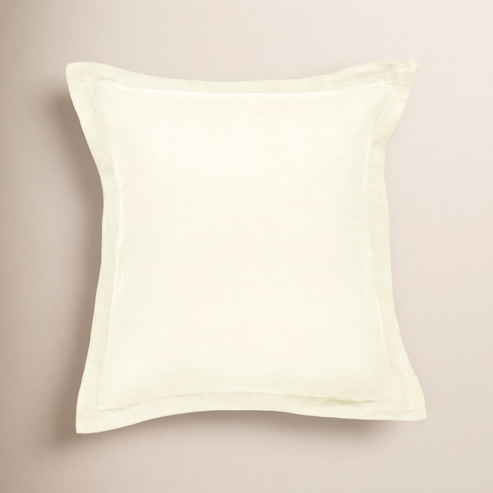 26" x 26" Linen Throw Pillow, Cream
