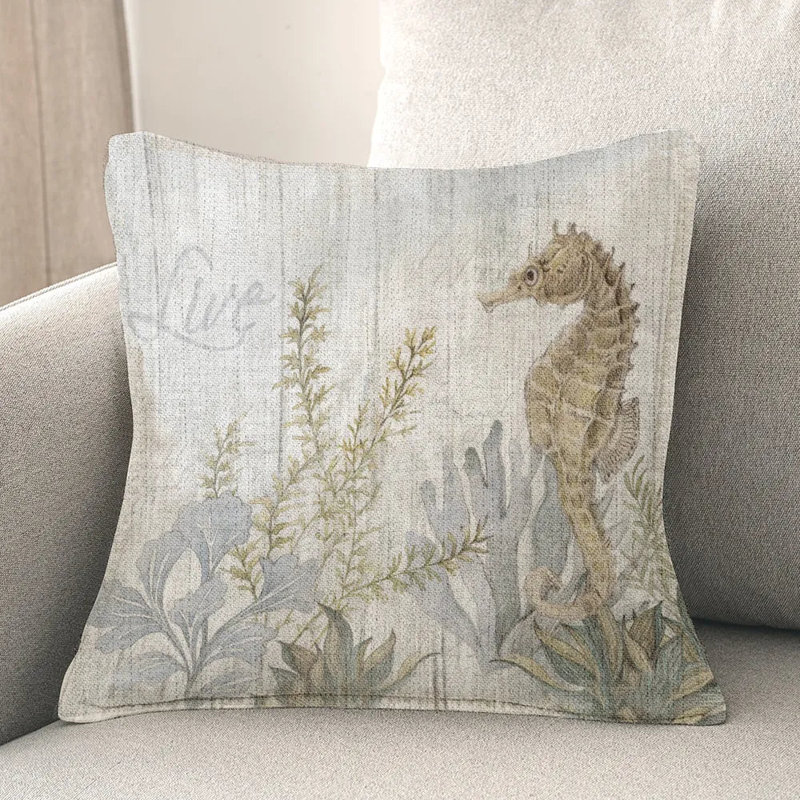 Coussin décoratif tissé Seahorse