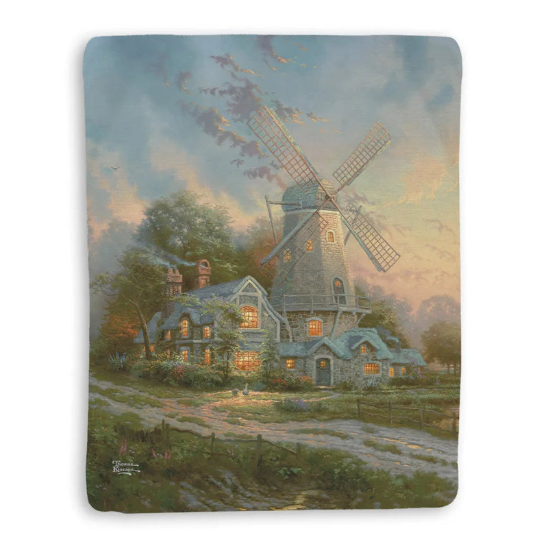 Thomas Kinkade The Wind Of The Spirit Sherpa Throw Blanket