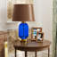 Lampe de chevet rétro avec base de canapé en verre teinté bleu et bureau double