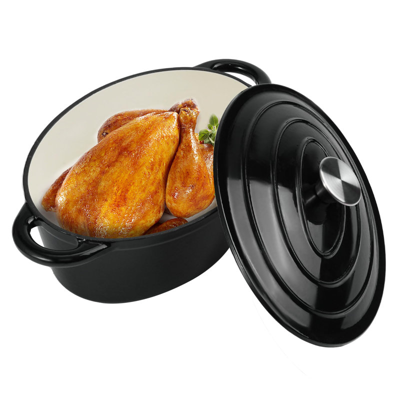 Cocotte ovale émaillée 4,5 pte, Noir, noir, noir, noir