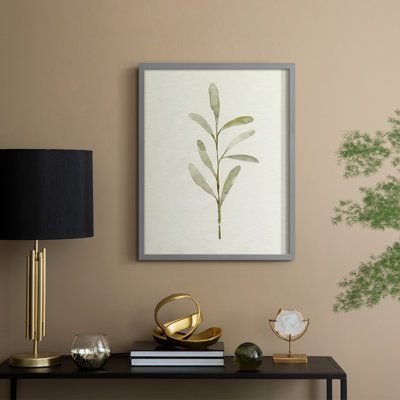 «Olive Leaves III», reproduction encadrée - bois massif