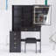Coiffeuse Raga avec miroir coulissant à DEL, tabouret et rangement spacieux-1157350302